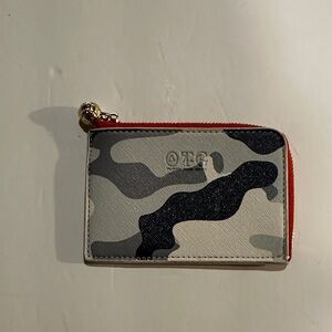 OTG Camouflage Card Case  Holder wi Zipper card slots inside greys white orange